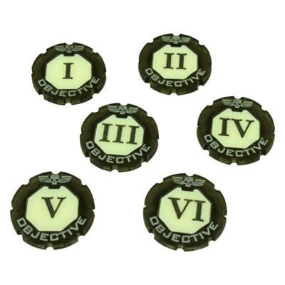 2-Tone Numbered Objective Token Set Compatible with Warhammer Games 6 Pack