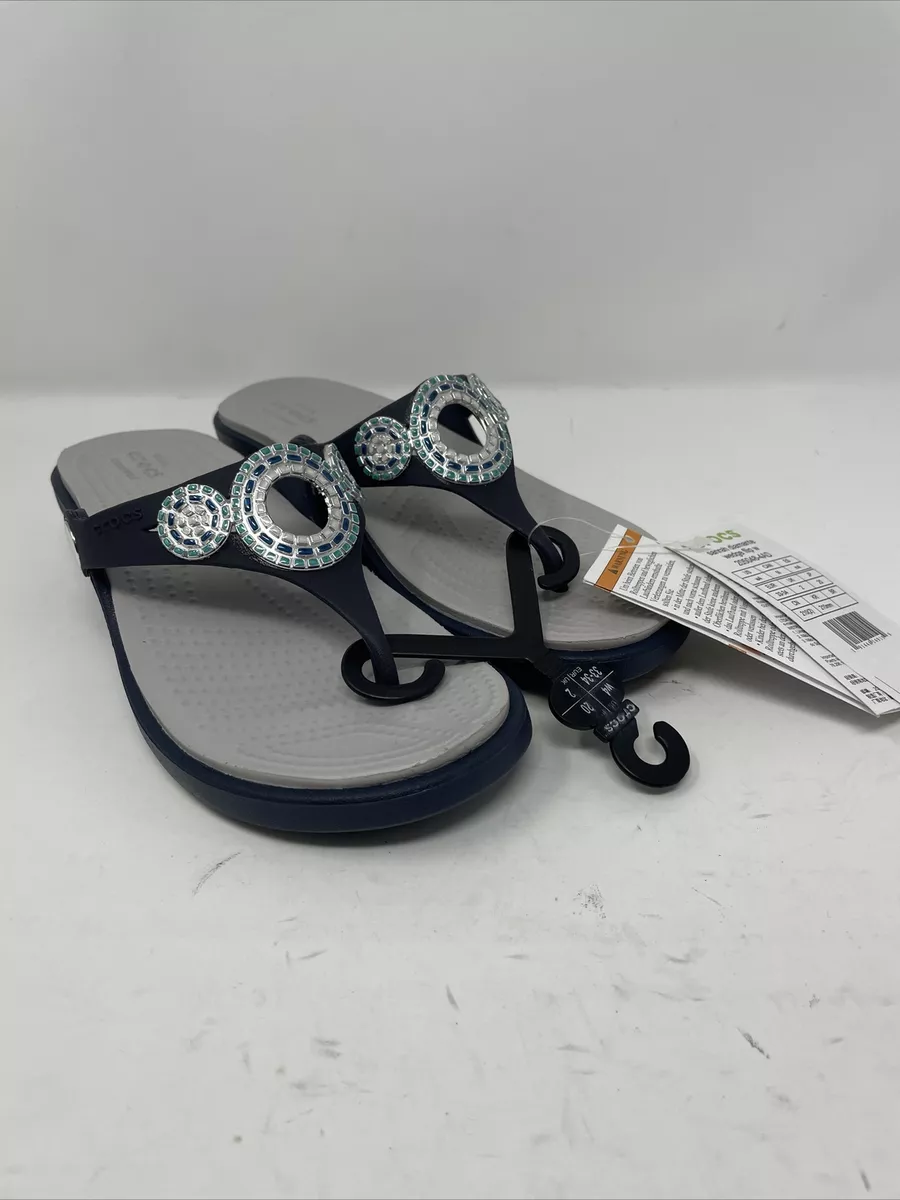 Crocs sanrah diamante wedge flip hotsell