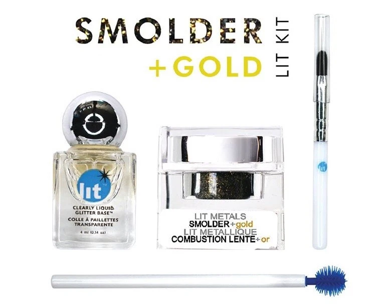 LOT OF 12 UNITS-Lit Cosmetics Lit Kit highly pigmented eyeshadow- SMOLDER + GOLD - Image 3 of 4