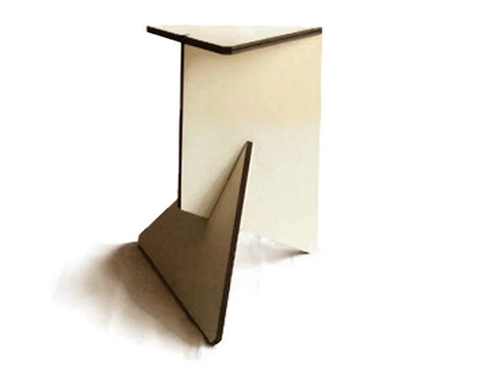 Triangular Wooden Pot Plant Stand - Minimalist Accent Table for Indoor Bedroom - Image 3 of 4