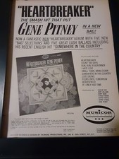 Gene Pitney Heartbreaker Rare Original Promo Poster Ad Framed! #2