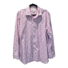 Ted Baker Endurance Mens 34/35 Neck 17 Pink Floral Long Sleeves Dress Shirt