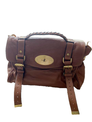 Mulberry Alexa 2way Leather Handbag Shoulder Bag Brown Used W