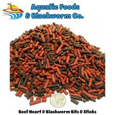 Beef Heart Blackworm Bit/Sticks for Shrimp Axolotls and More