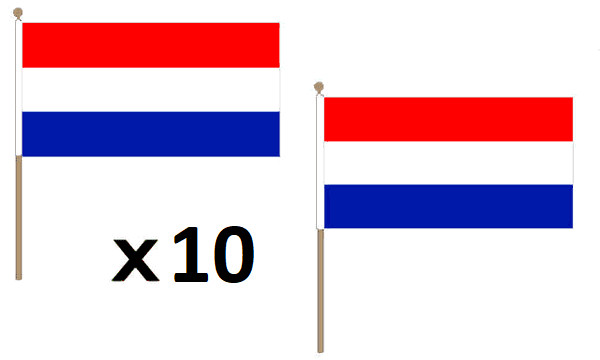 Drapeau hollandais avec bâton bois pour fête et match de foot
