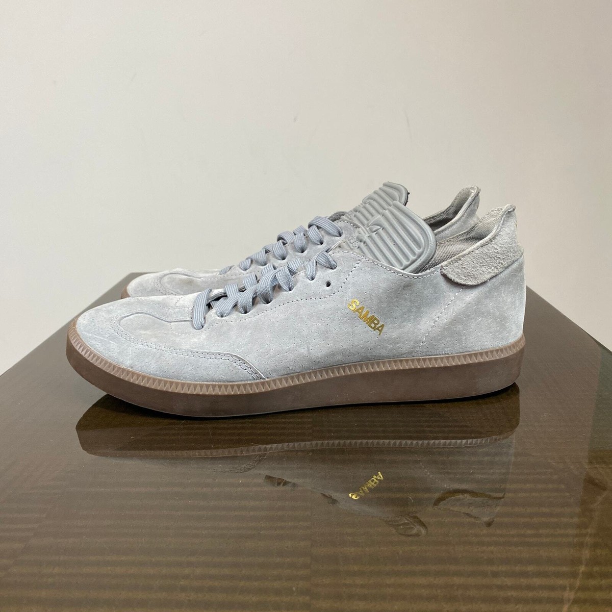 Adidas Performance Samba Gray Leather Suede Sneakers Shoes Men's 8.5 | eBay