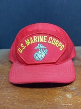 Vintage NEW Old Stock USMC Marines Red Snap Back Hat Eagle Crest Eagle Crest