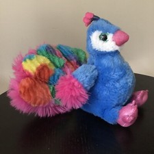 Toys R Us Peacock 9" Plush Peacock Colorful Glitter Eyes Stuffed Animal