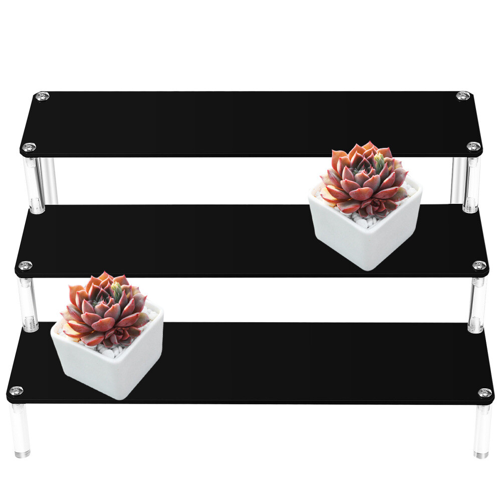 Cupcake Stand Tier Display Riser Black Acrylic Figure Ladder-image