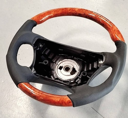 1998-2006 Mercedes S500 W220 CL65AMG W215 Steering Wheel Chestnut Black Leather - Picture 2 of 12