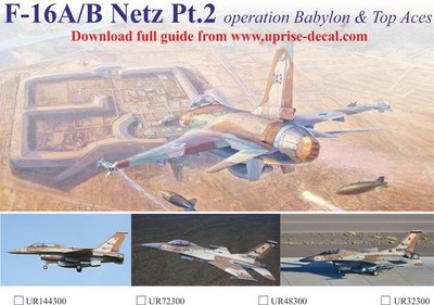 1:48 FFA Decal IAF F-16A/B Netz Pt.2 Operation Babylon - UpRise Decals UR48300 -