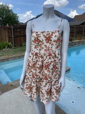American Eagle Floral Adjustable Spaghetti Strap Sundress Lined Size Small S