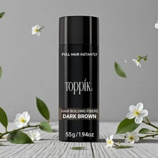 New Toppik Dark Brown Hair Building Fibers for Thinning in Large 55g 1.94 Oz 