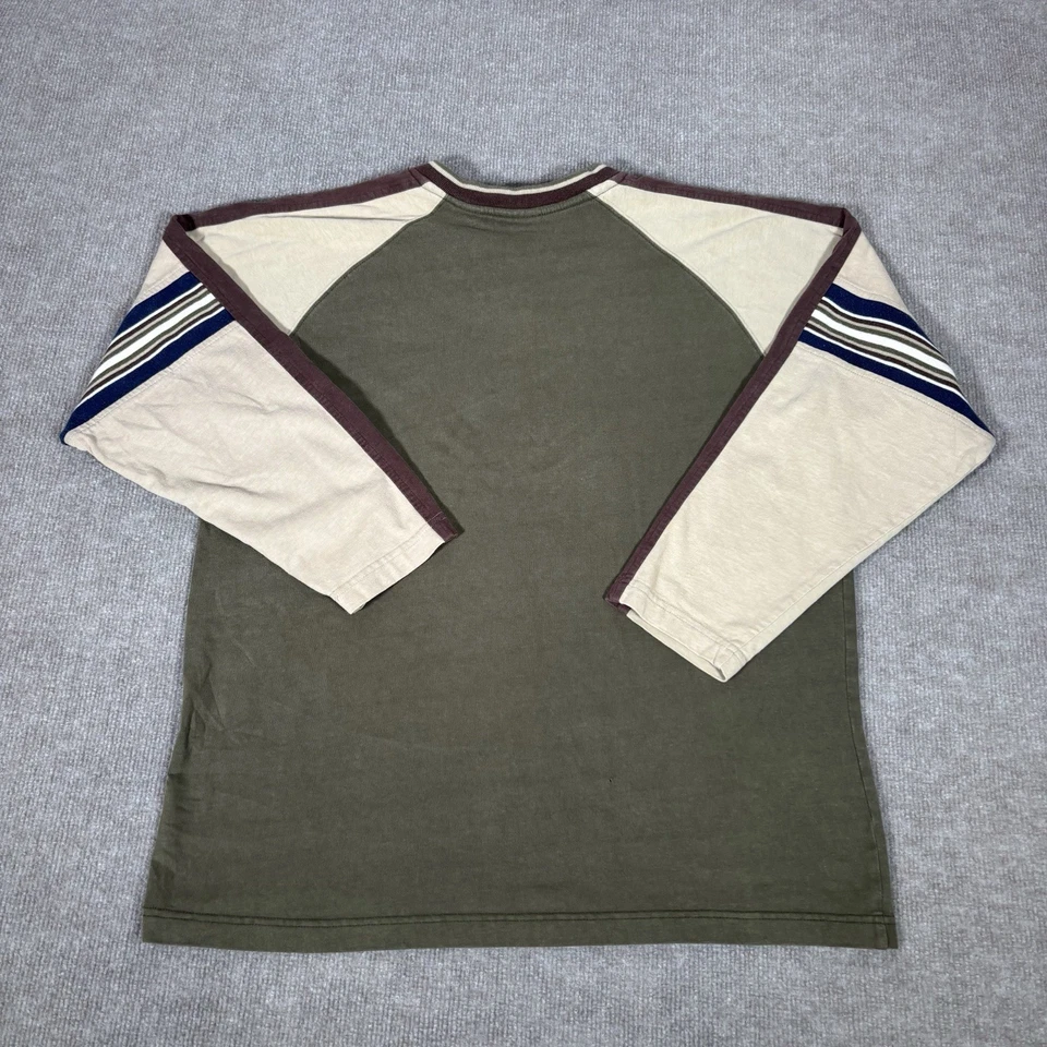 Camisa Arizona Vintage Años 90 Para Hombre L Verde Rayas Manga Larga Patinador Surf Grunge Foto 3 de 4