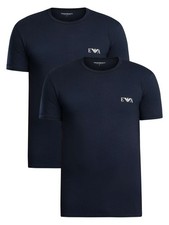 Image of Emporio Armani Men's 2 Pack Lounge Crew Neck T-Shirt, Blue