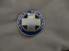 Vintage 1 3/4" Gold Tone Metal National Ski Patrol Blue Enamel Badge  NSP Alumni — photo 1