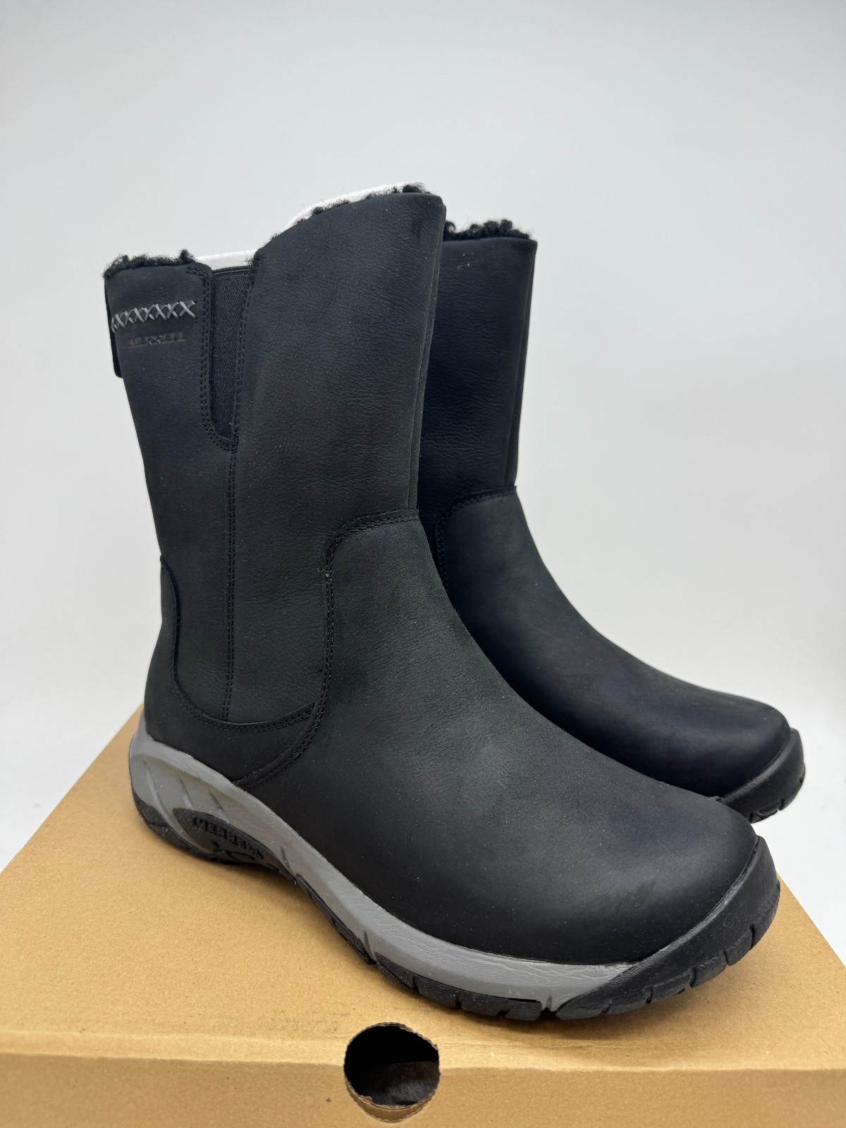 Merrell Encore 4 stivali alti polari impermeabili donna pelle nera invernali 6 5