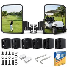 Golf Cart Side Mirrors Universal No Drilling for Yamaha, Club Car, EZGO Folding