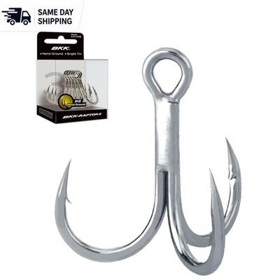 5-Pack Raptor-X Large 3/0# Treble Hooks | Corrosion-Resistant Bright Tin Coating