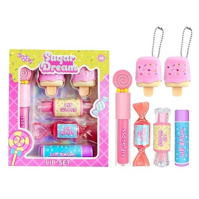 MU 6pc Candy Sweet Lip Gloss Set for Kids - 1 Straight Stick, 2 Ice Cream and...