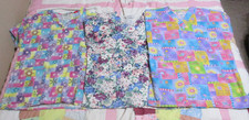 Lot Of 3 Medical Scrubs Scrub Tops Womens Size Small Colorful Patterns