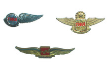 Vintage Lot of 3 Pins TWA Trans World Airlines & Western Airlines