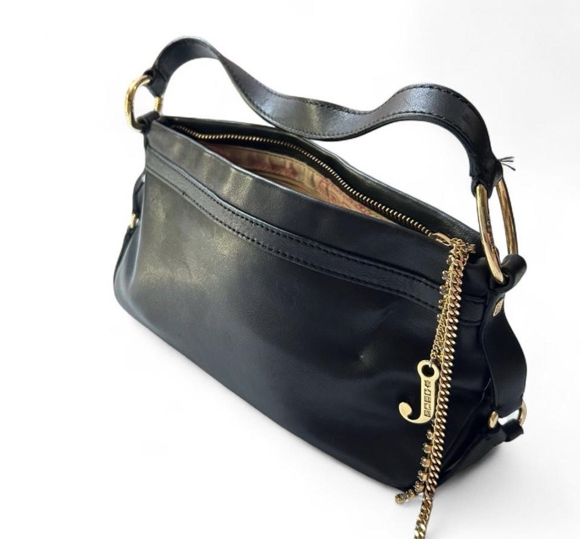 Vintage Juicy Couture Black Leather Shoulder Bag