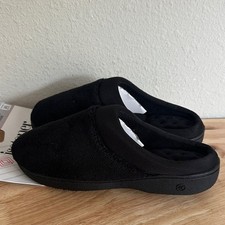 Isotoner Women's Terry Satin Slip on Cushioned Slipper w/Memory Foam, Sz XL