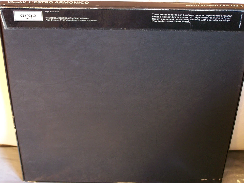Vivaldi String Concerti Op. 3 Estro Armonico Marriner ASMF Orig Argo Stereo FINE - Image 2 of 4