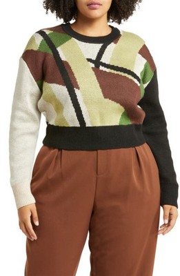 11 Honoré Alexis Pattern Sweater in Abstract Lines , Size 1