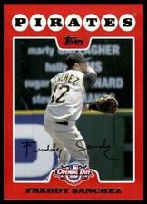 2008 Topps Opening Day #183 Freddy Sanchez Pittsburgh Pirates NM+
