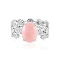 Cavill Damenring Sterlingsilber Rosa Opal 2,9Ct Zirkon Echtschmuck- Echtschmuck