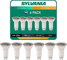 SYLVANIA 6 X 0026585 Long Neck LED Light Bulb Gu10 36&deg; 3000k Warm White - 4.2