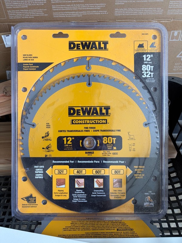 Dewalt 12" Saw Blade Combo Set