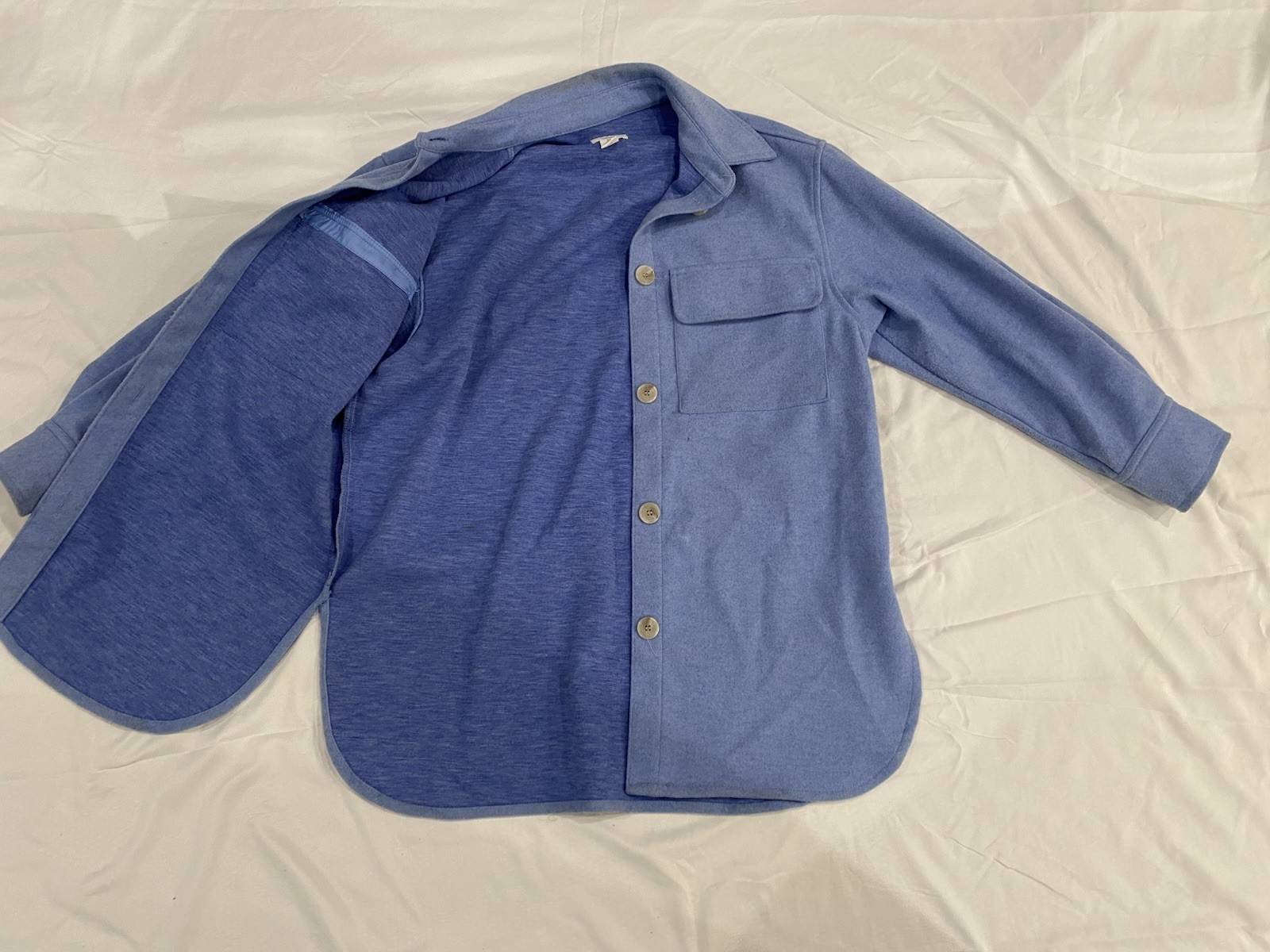 H&M Women's Blue Button-Up Shirt with Chest Pockets, Long Sleeve, Size S thumbnail 5