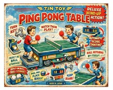 Tin Toy Ping Pong Sign Retro Metal Wall Decor MS13