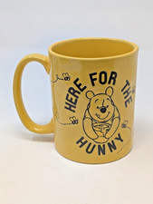 Disney Winnie The Pooh Here For the Hunny Embossed Large Yellow Coffee Mug 17oz