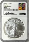 2024-P American Silver Eagle - Star Privy MS70 NGC FDOI Michael Gaudioso Sig