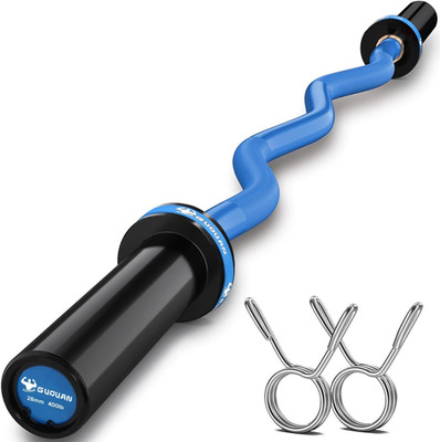 Olympic EZ Curl Barbell Bar, 400LBS Weight Capacity Olympic Curl Bar, 4Ft Barbel