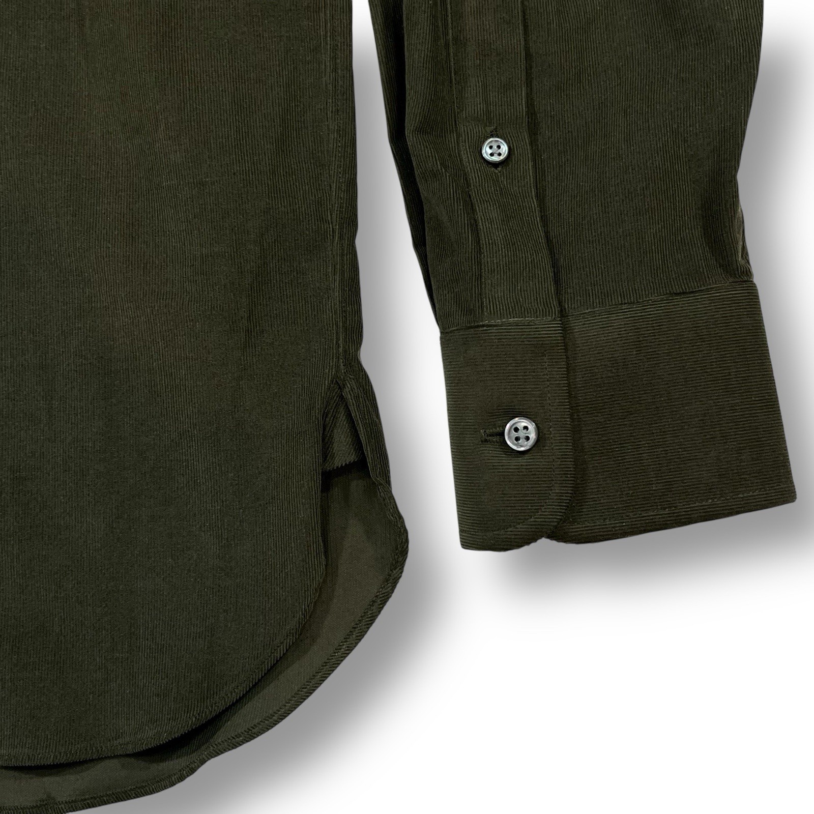 NWT Ralph Lauren PURPLE LABEL Corduroy Men's XL 17 Dress Shirt GREEN BROWN NWT thumbnail 5