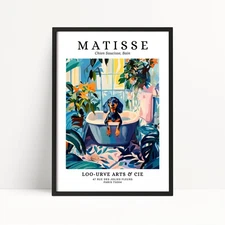 Dachshund Dog Bath Tub Print – Henri Matisse Style