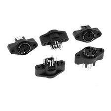 5Pcs Mini DIN 6 Pin Female S-video Connector Adapter Sockets 2.5x1.3x1cm