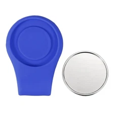 Golf Hat Clip, Silicone Golf Cap with 25mm Grooved Blank Ball Marker Dark Blue