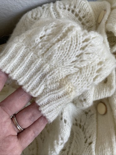 Sezane Mario Wool Kid Mohair Gilet Knit Cardigan ECRU Size Small - Picture 9 of 16