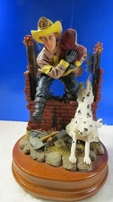 Red Hats of Courage Breaking Through Firefighter Statue Vanmark DATED 1998