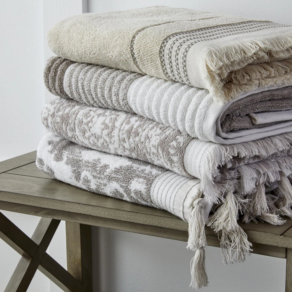 Mirage Fringe 100% Turkish Cotton Bath Towel, Taupe 54.00" x 28.00" - Изображение 3 из 4