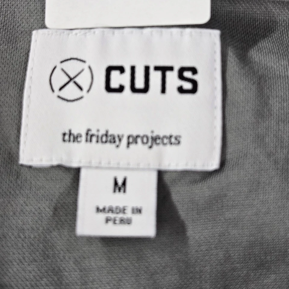 Cuts Men Shirt M Gray Henley Button Short Sleeve - Image 3 of 4