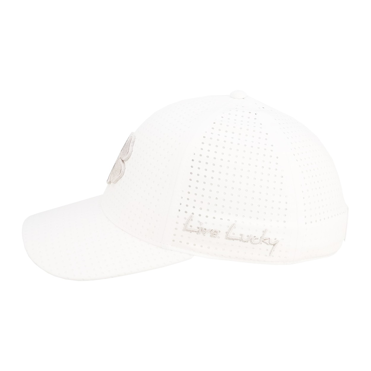 Black Clover Perforated Fitted Golf Hat &ndash; Stretch Fit, Large/X-Large Wht Silver