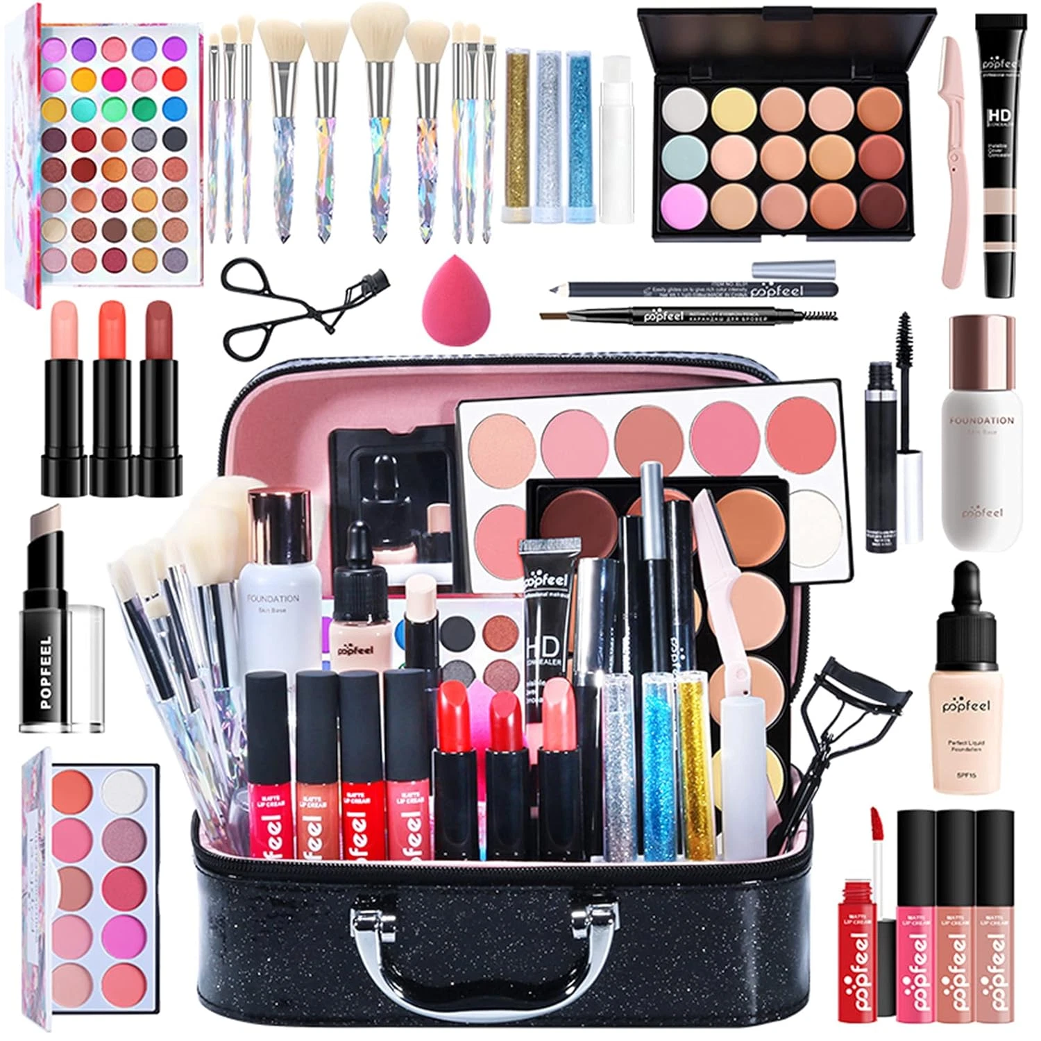Pure Vie All-In-One Holiday Gift Makeup Set Cosmetic Essential Starter Bundle In