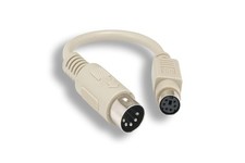KENTEK 6 Inch in DIN5 at Male to Mini DIN6 PS/2 Female 6 inches, beige
